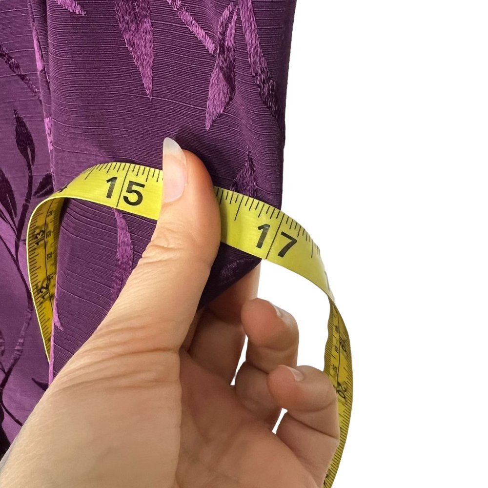 Vintage 90s Purple Leaf Print Spaghetti Strap Full Length Formal Dress Size 12 - Picture 9 of 11